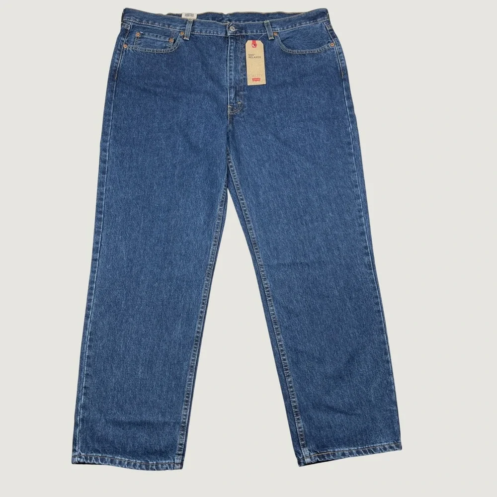 Levis 550 Relaxed Fit Jeans Mens 42x32 Blue Denim Tapered Leg NWT 005504886